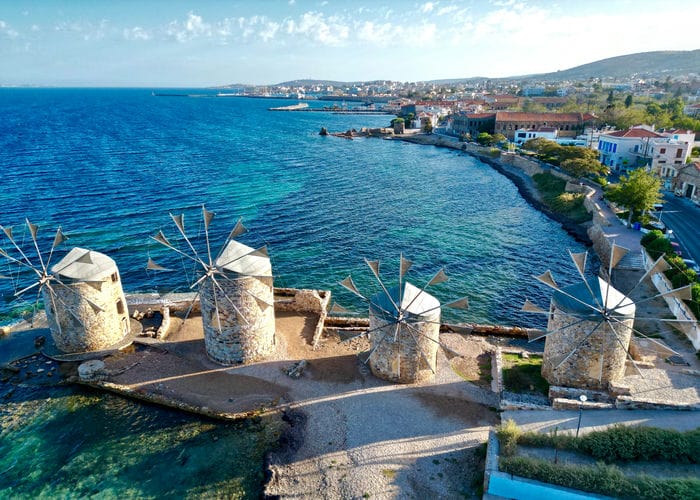 chios windmills view
