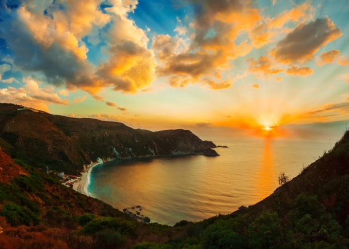 Sunset in Petani Beach, Kephalonia, Greece - credits: Rad Radu/Shutterstock.com